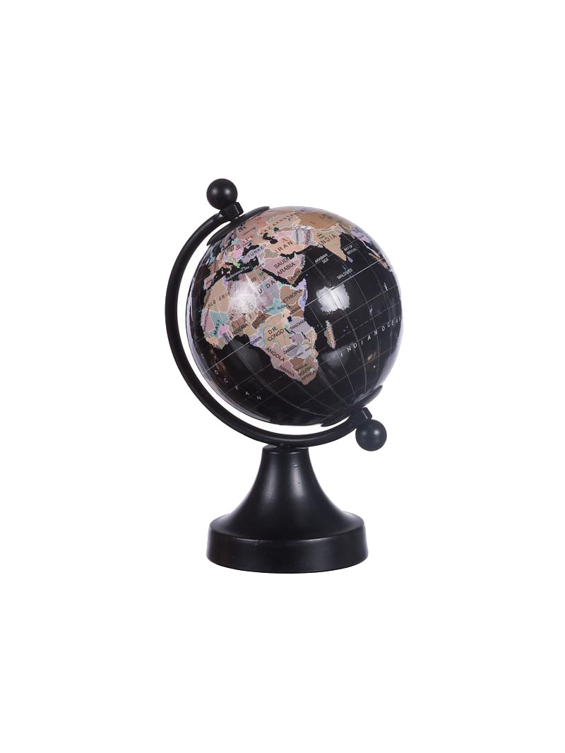 כדור גלובוס דקורטיבי-קישוט-SUPERHOME סופרהום-שחור-סופר הום