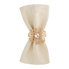 Load image into Gallery viewer, סט 6 חבקים יוקרתיים למפיות דגם פרח זהב יהלום-חבקים למפיות-ARTEX HOME-סופר הום