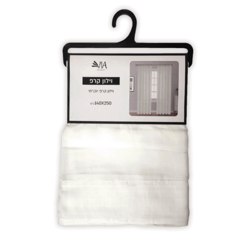 וילון דגם קרפ - מגוון גדלים-וילון בד-Via Home-140X160 ס"מ-סופר הום