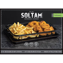Load image into Gallery viewer, תבנית צלייה אפייה והגשה עם סלסלת קרבון סטיל-קריספר-Soltam סולתם-סופר הום