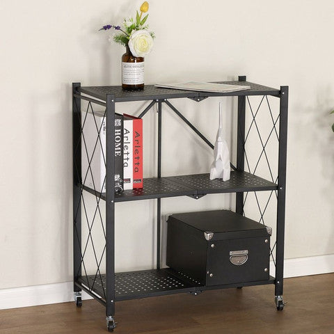 כוננית שידת מדפים מתקפלת - 3 קומות-עגלת אחסון-Cucina-סופר הום