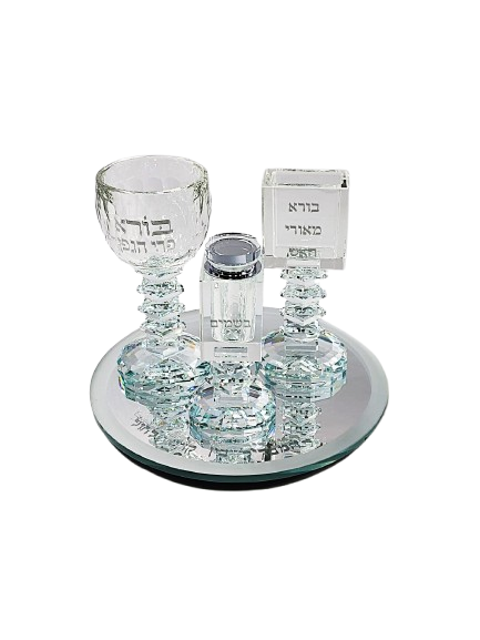 סט הבדלה כולל מגש - דגם קריסטל מדרגות-סט הבדלה-SUPERHOME סופרהום-סופר הום