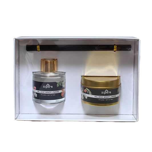 מארז נר ריחני + מפיץ ריח-מפיץ ריח-ציפורה-סופר הום