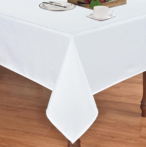 מפת שולחן דגם וופל לבן בשני גדלים-מפת שולחן-Via Home-2.5 מטר-סופר הום