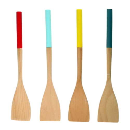 תרווד עץ שטוח עם ידית סיליקון-ששת עץ-Naaman נעמן-סופר הום