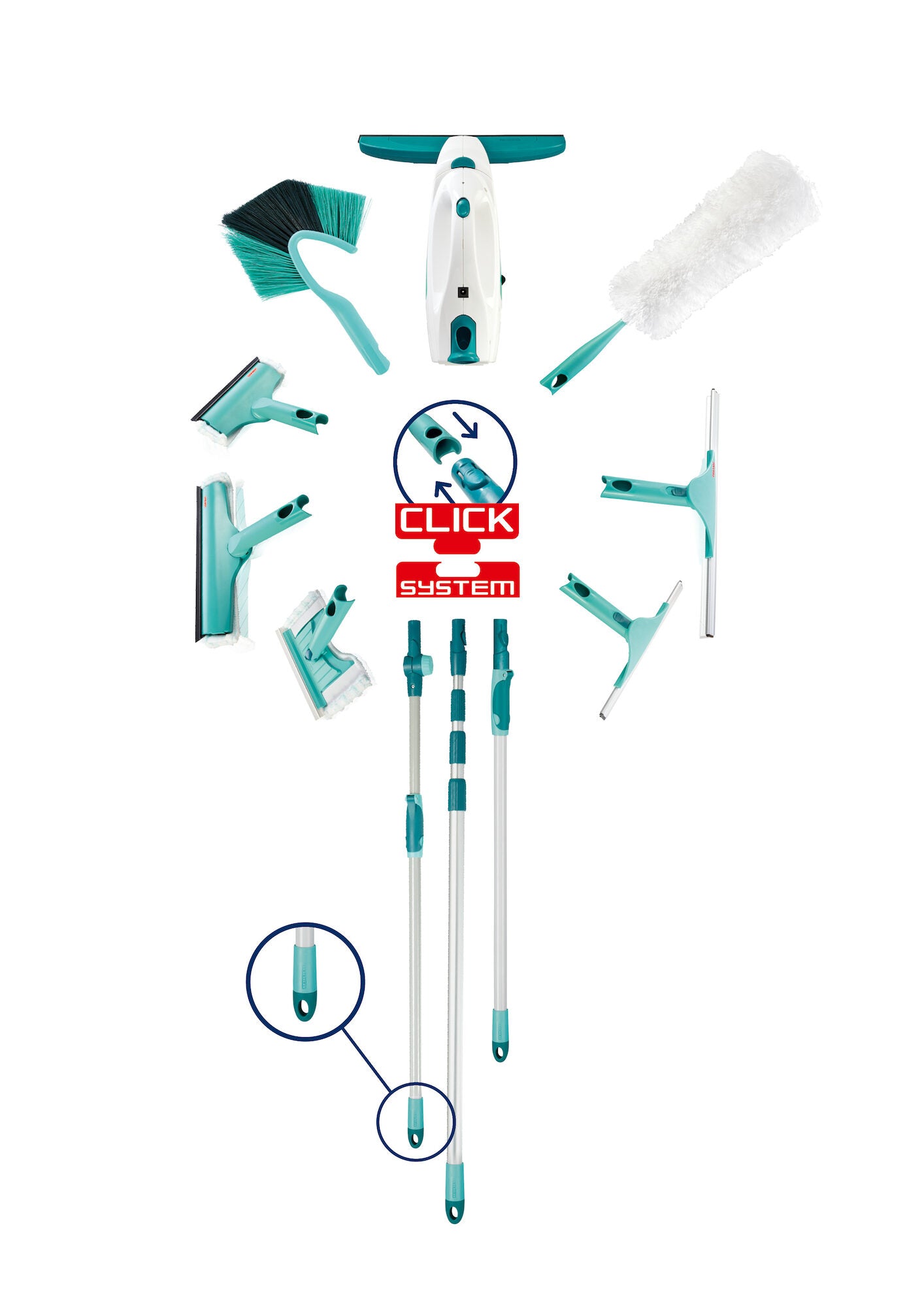 מוט פלדה Click System מבית Leifheit-מוט טלסקופי-Leifheit-סופר הום