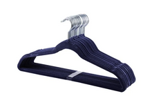 Load image into Gallery viewer, סט 4 קולבי קטיפה לילדים – כחול כהה-קולב-Cucina-סופר הום