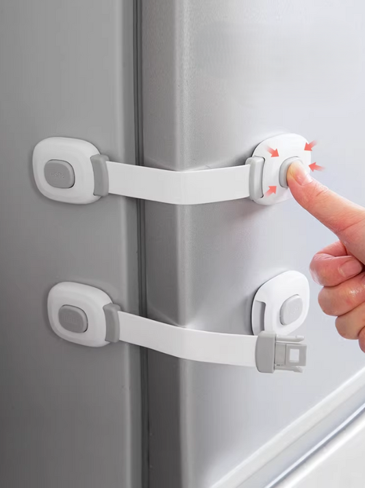 מנעול בטיחות לילדים לארונות ומגירות - מקצועי כולל לחצן-נועל דלתות-Herman-סופר הום