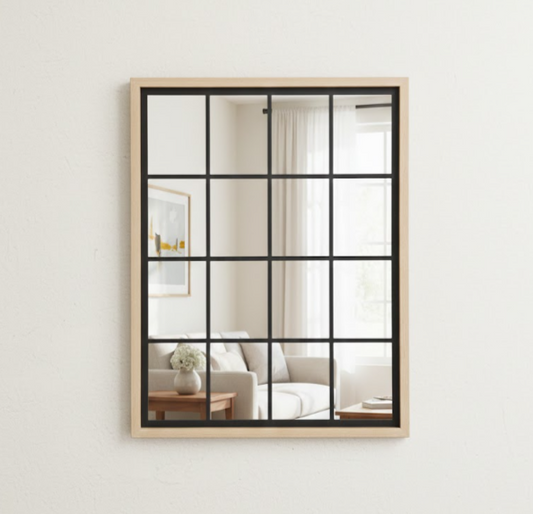 מראה מחולקת ריבועים שחור 80X60 ס"מ-SUPERHOME סופרהום-סופר הום