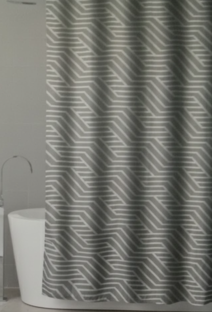 וילון אמבטיה דו שכבתי - מגוון דגמים-וילון אמבטיה-CASA EMI-אפור פסים-סופר הום