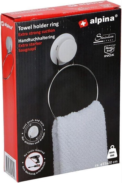 מתלה למגבת - טבעת נירוסטה-מתלי מגבת-Alpina-סופר הום