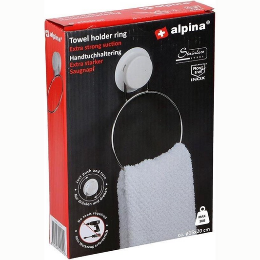 מתלה למגבת - טבעת נירוסטה-מתלה מגבות-Alpina-סופר הום
