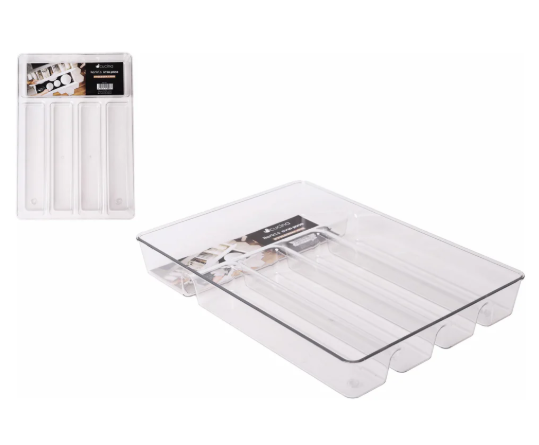 ארגונית אקרילית לסכו"ם 35.5*25*4.7 ס"מ - 5 תאים-מחלק סכומים-Cucina-סופר הום