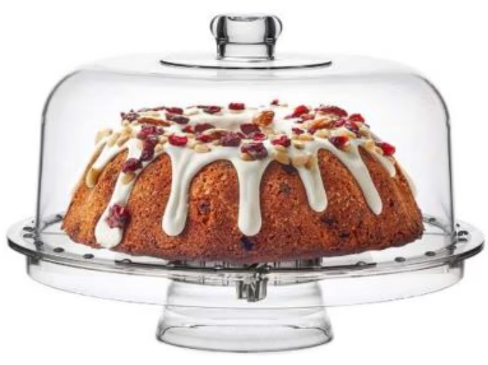 מעמד אקרילי לעוגה MULTI CAKE STAND 3 ב-1-פעמון לעוגה עגולה-Cucina-סופר הום