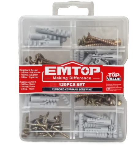 סט ברגים ודיבלים - 120 יחידות EMTOP-ברגים ומסמרים-EMTOP-סופר הום