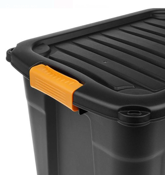 קופסת אחסון מפלסטיק עמידה שחורה - מגוון גדלים-קופסא-SUPERHOME סופרהום-12 ליטר-סופר הום