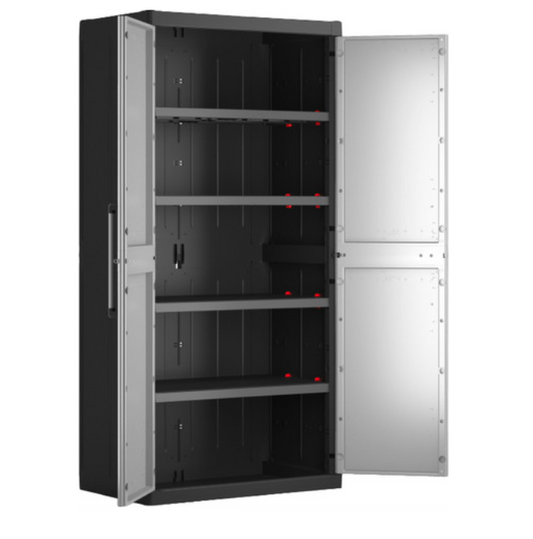 ארון שירות דטרויט XL - אפור-שחור-ארון מדפים-Keter-סופר הום