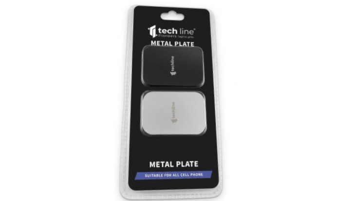 אריזת זוג פיסות מתכת להדבקה על הטלפון - METAL PLATE-אביזרים לנייד-TECHLINE-סופר הום