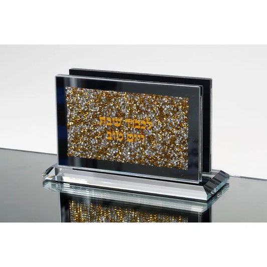 מעמד למפיות קריסטל בגווני זהב וכסף - לכבוד שבת ויום טוב-מחזיק מפיות עומד-SUPERHOME סופרהום-סופר הום