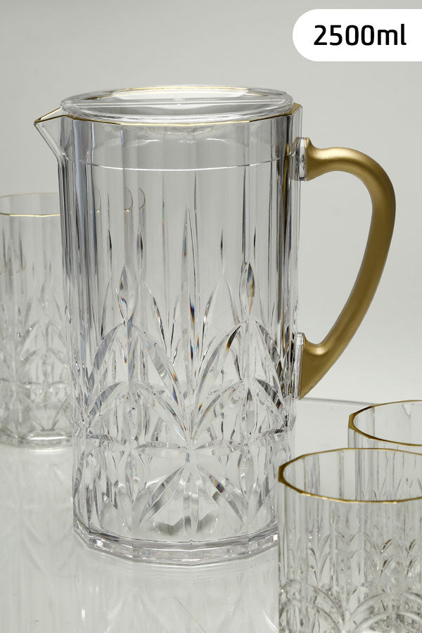 קנקן שתייה פוליקרבונט פס זהב-קנקן פלסטיק-GOLYAN-סופר הום