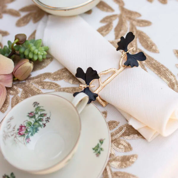 סט 6 חבקים יוקרתיים למפיות דגם פרפרים שחור NANA-חבקים למפיות-ARTEX HOME-סופר הום