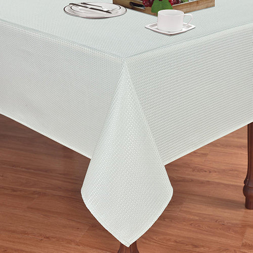 מפת שולחן דגם וופל אפור בהיר בשני גדלים-מפת שולחן-Via Home-2.5 מטר-סופר הום