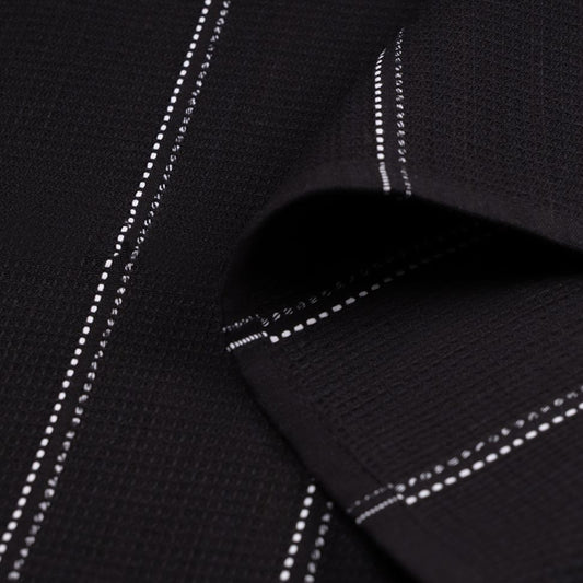 סט 2 מגבות מטבח וופל שחור/מלנג' שחור-לבן-מגבות מטבח-Food Appeal-סופר הום