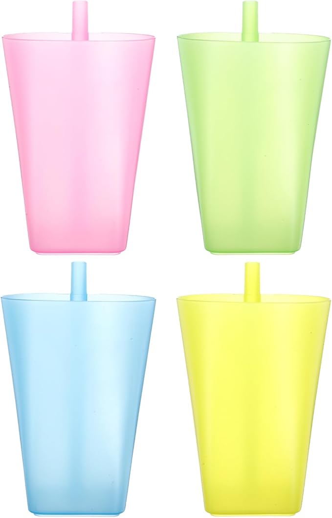 כוס פלסטיק עם קש מובנה-כוסות פלסטיק ואקריל-Tama Home-סופר הום