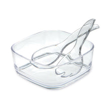 טען תמונה לצפייה בגלריה, קערה מרובעת וכפות הגשה סט (3) חלק אקריל-קערה אקרילית-Soltam סולתם-סופר הום