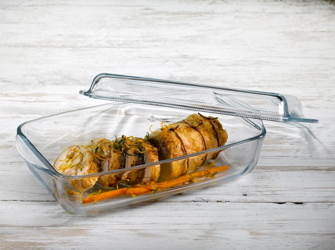 תבנית זכוכית מלבנית עם מכסה לאפייה-תבניות זכוכית-Borcam-סופר הום