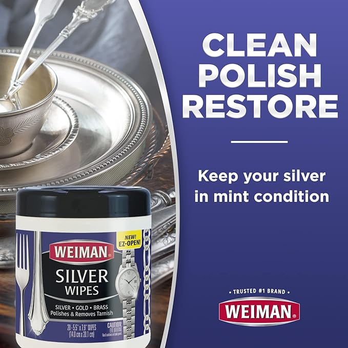 מגבונים לניקוי מתכות WEIMAN - כסף, זהב ועוד-חומרי ניקוי-ק.נ.ד.ה-סופר הום