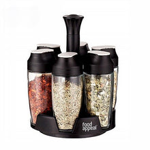 טען תמונה לצפייה בגלריה, מעמד תבלינים מסתובב 6 צנצנות 100 מ"ל דגם Rue-מעמד לתבלינים-Food Appeal-סופר הום