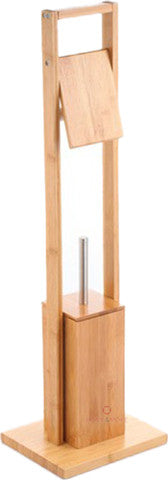 מתקן נייר טואלט + מברשת אסלה - עץ במבוק-מתקן נייר טואלט עומד-סקטור אפיקים-סופר הום