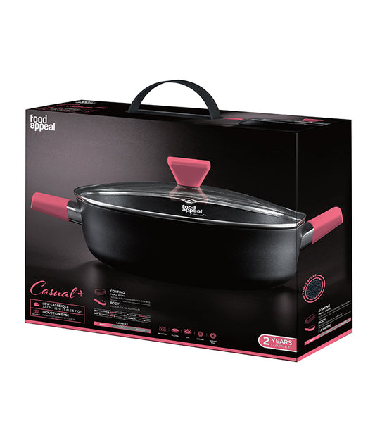 CASUAL סירי אלומיניום ציפוי אבן שיש במגוון גדלים - סדרת-סירי אלומיניום-Food Appeal-סוטאז' 32 ס"מ 5.4 ליטר-סופר הום