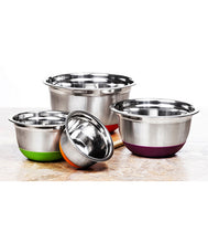 Load image into Gallery viewer, קערת נירוסטה איכותית עם תחתית סיליקון ב3 גדלים-קערות נירוסטה-Food Appeal-גדול - 28 ס"מ קוטר - טורקיז-סופר הום