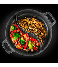 טען תמונה לצפייה בגלריה, סיר מחולק 30 ס"מ 5.7 ליטר דופן ישרה BLACK MARBLE-סירי אלומיניום-Food Appeal-סופר הום