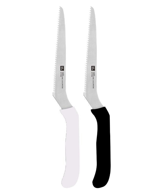 זוג סכיני חיתוך משוננות רב-תכליתיות CLASSIC - מגוון צבעים-סכין מטבח-Food Appeal-שחור ולבן-סופר הום