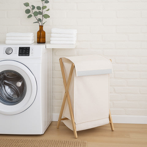 סל כביסה מתקפל - בד ובמבוק-סל כביסה במבוק-סקטור אפיקים-סופר הום