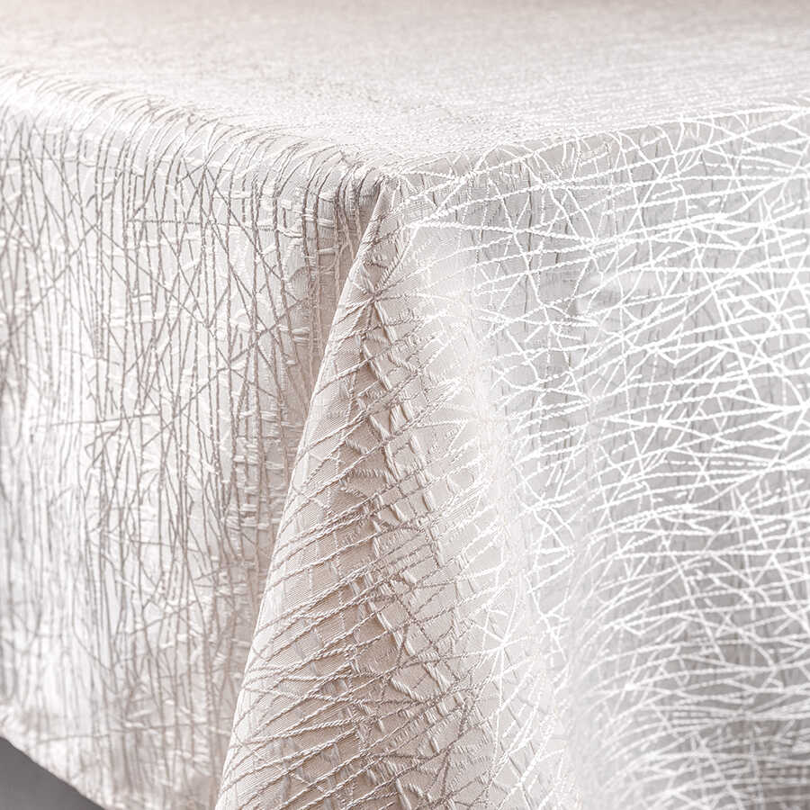 מפת ג'קארד מהודרת 155*350 ס"מ ELIZABETH בז'-מפת שולחן-Food Appeal-סופר הום