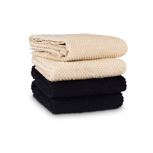 סט 2 מגבות מטבח 100% כותנה טרי שחור /אופוויט-מגבות מטבח-Food Appeal-סופר הום