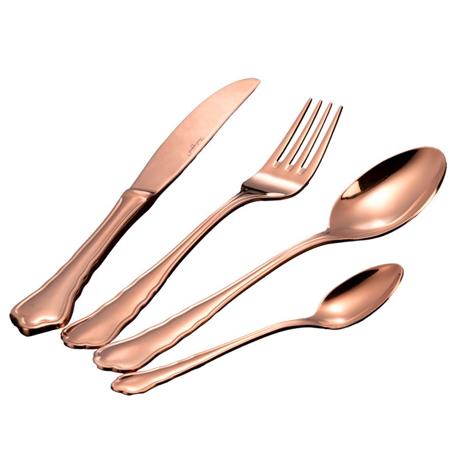 רוז גולד DIAMOND סט סכו"ם מהודר 24 חלקים-סכו"ם זהב-Food Appeal-סופר הום