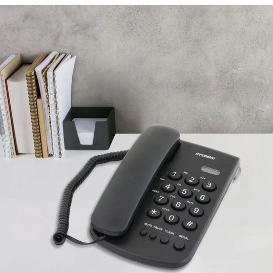 טלפון ביתי דקורטיבי דגם 2400 שחור\לבן-טלפון חוטי-Hyundai-שחור-סופר הום