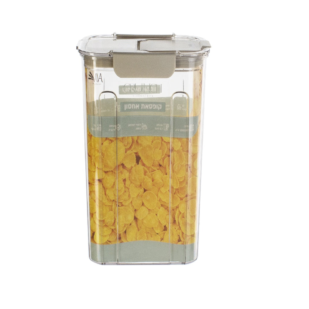 קופסת אחסון דגם קראנץ' - שני גדלים-קופסאות מטבח פלסטיק-Via Home-2.7 ליטר-סופר הום