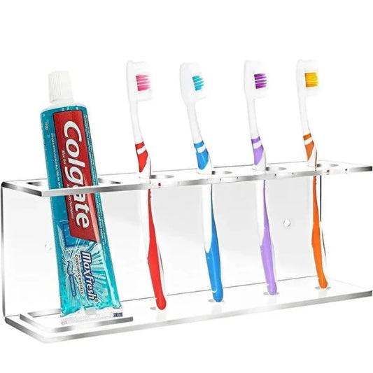 מעמד אקרילי למברשת + משחת שיניים-מתקן למברשות שיניים-Idealy-סופר הום