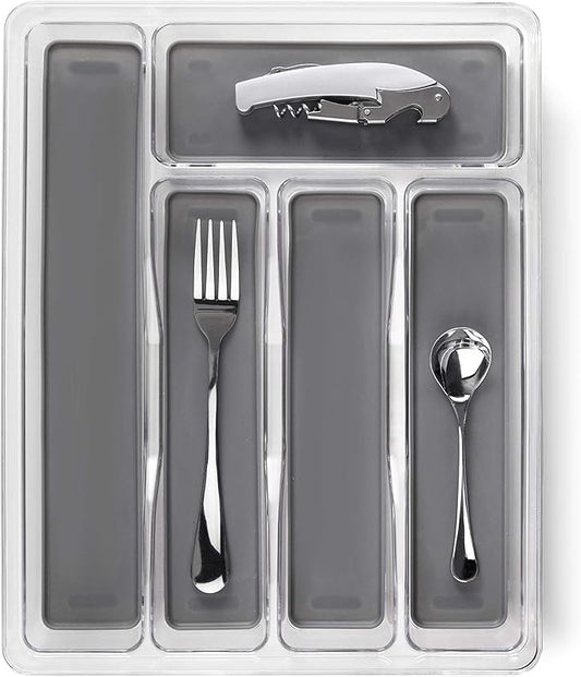 ארגונית אקרילית לסכו"ם עם תחתית סיליקון-מחלק סכומים-Via Home-סופר הום