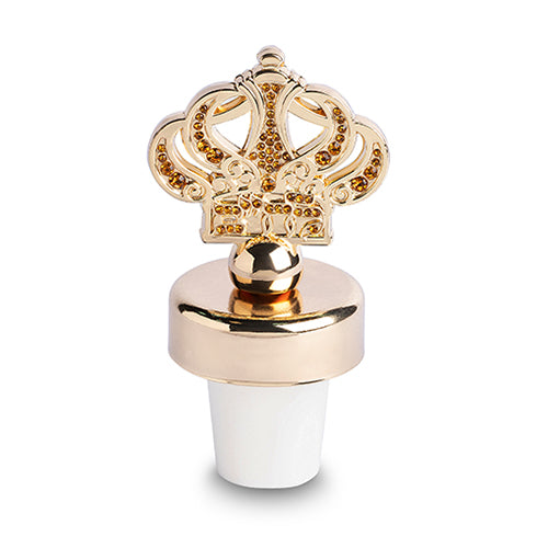 פקק כסף לבקבוק יין דגם כתר - מגוון צבעים-פקק לבקבוק יין-ART JUDAICA-זהב עם אבנים זהב-סופר הום