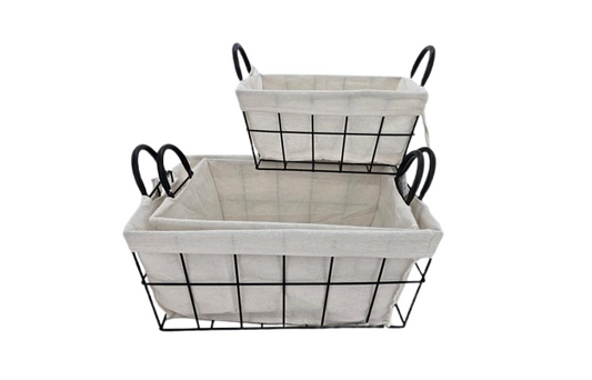 סלסלת מתכת מרופדת מלבנית-סלסלה מעוצבת-CASA BELLA-בינוני-סופר הום