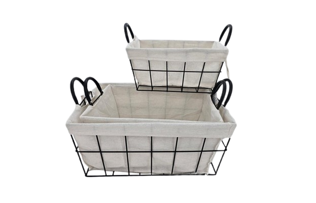 סלסלת מתכת מרופדת מלבנית-סלסלה מעוצבת-CASA BELLA-בינוני-סופר הום