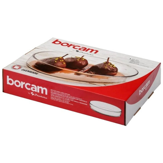 תבנית זכוכית אובלית - 21.6*30.6 ס"מ-תבנית זכוכית-Borcam-סופר הום