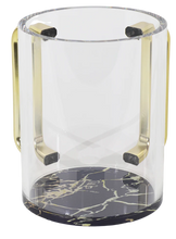 טען תמונה לצפייה בגלריה, נטלה מעוצבת בסגנון שיש שחור עם ידיות מוזהבות-נטלה אקרילי-Schonfeld Collection-שקוף חלקית-סופר הום